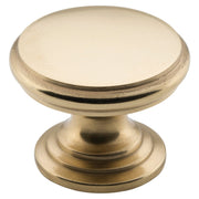 3.2cm Round Flat Cupboard Knob, Polished Brass