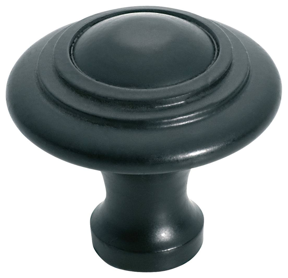 Large Domed Cupboard Knob, Matte Blk