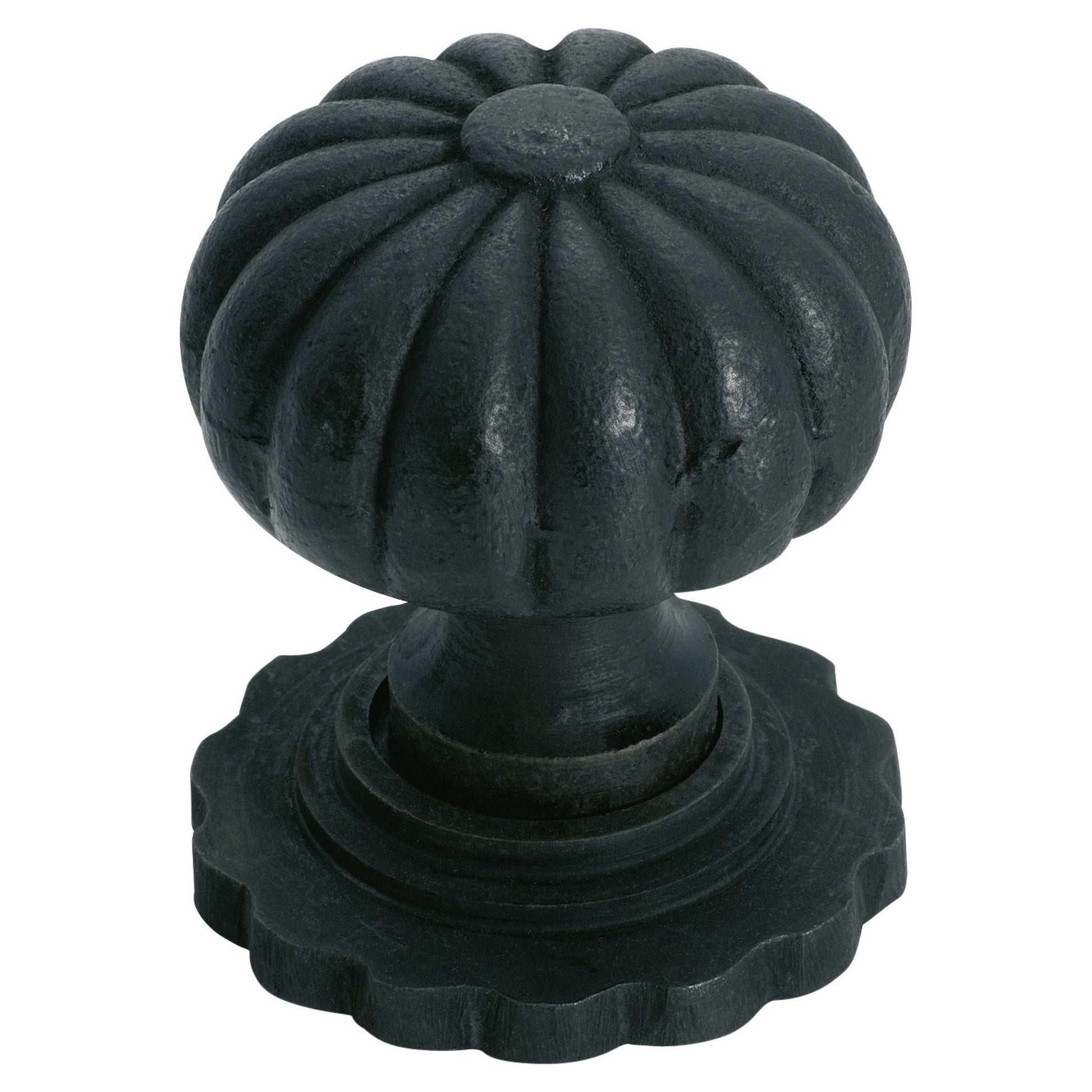 3.8cm Fluted Cupboard Knob w/Backplate, Atq Finish, Antique Finish