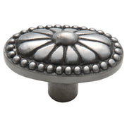 Fluted Oval Cupboard Knob, Polished Metal