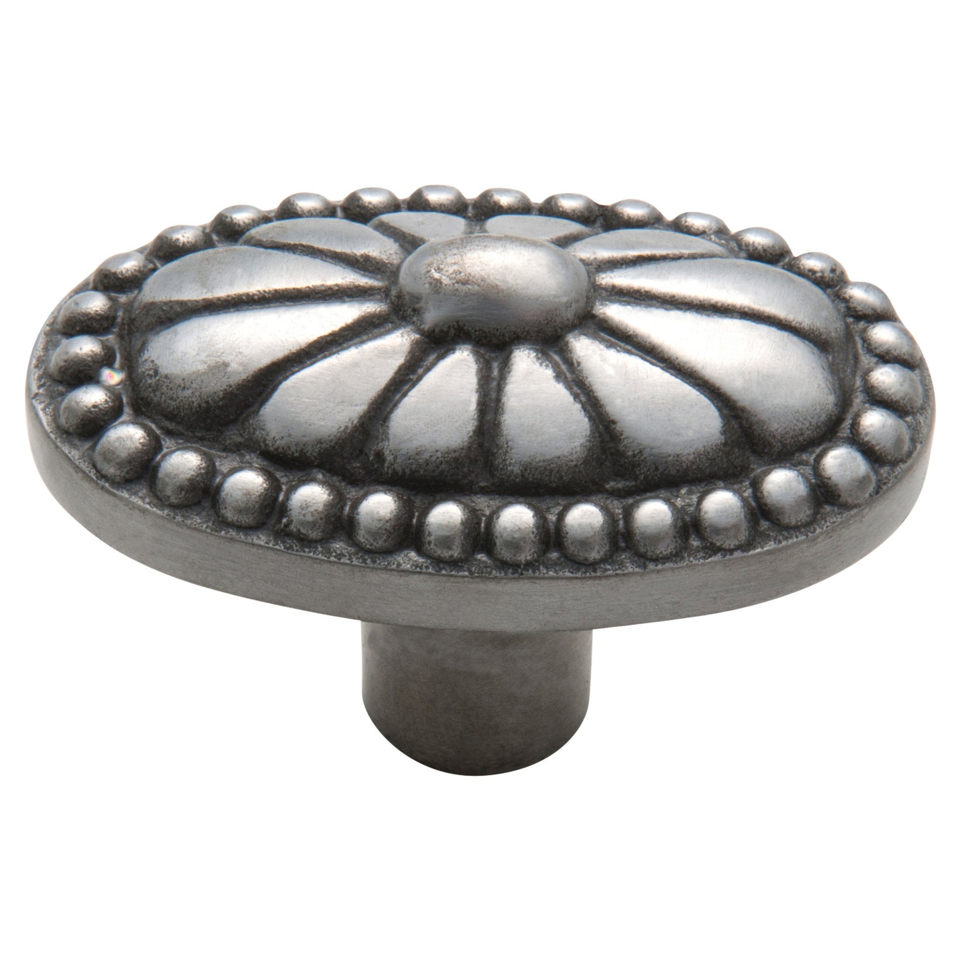 Fluted Oval Cupboard Knob, Polished Metal