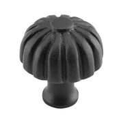 Fluted Cupboard Knob D38xP42mm, Matt Black