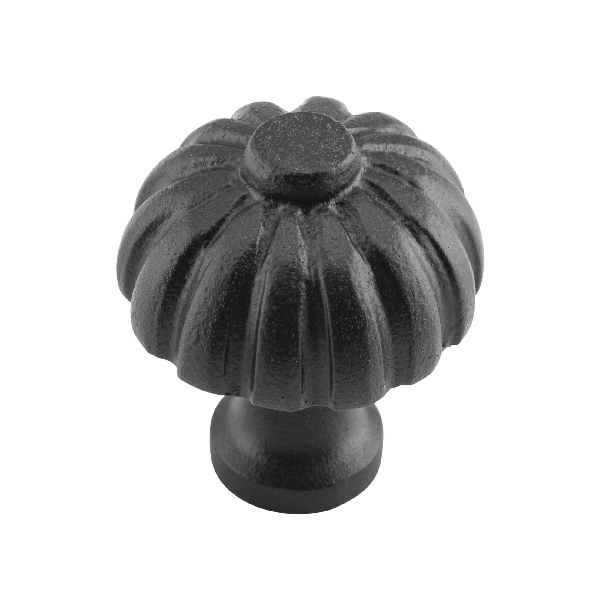 Fluted Cupboard Knob D32xP36mm, Matt Black