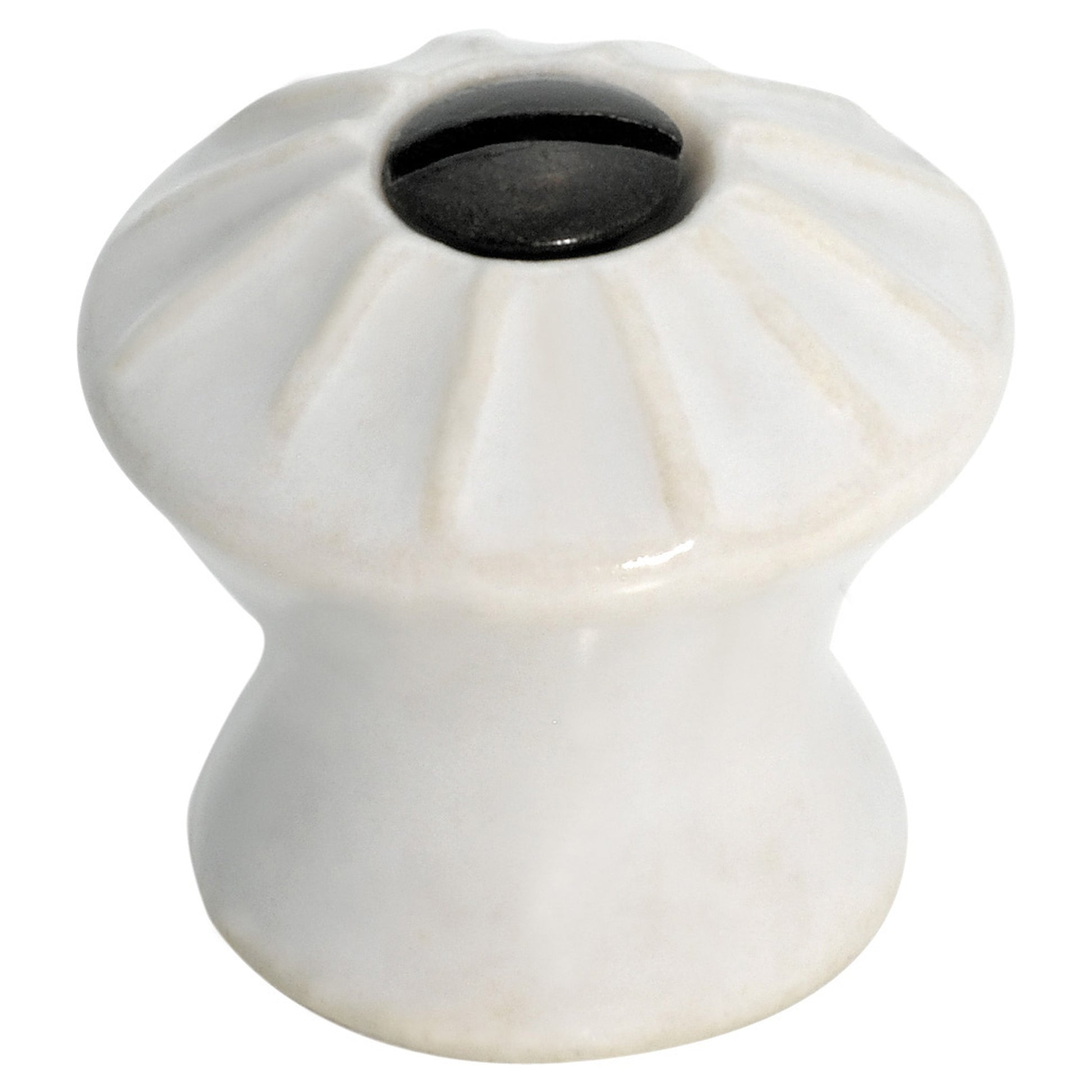 2.5cm Fluted Porcelain Cupboard Knob, EOL, White