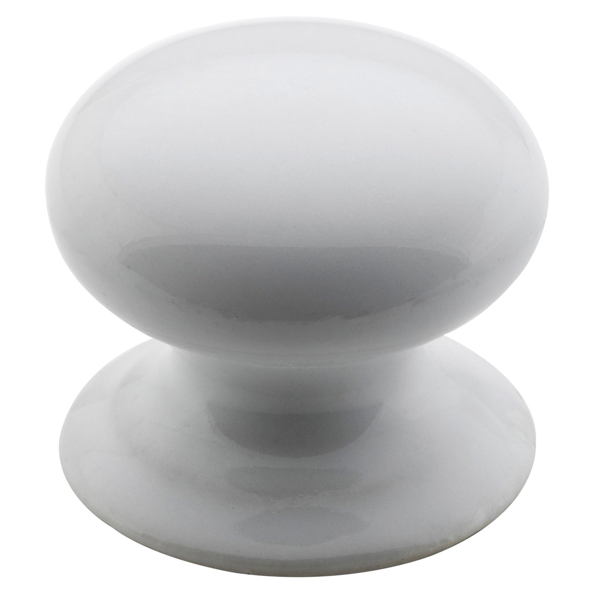 3.5cm Porcelain Cup. Knob w/Bevelled Backplate, WH