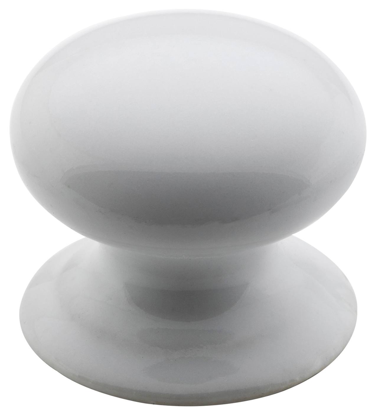 3.5cm Porcelain Cup. Knob w/Bevelled Backplate, WH