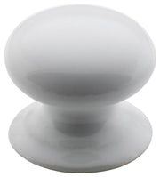 3.5cm Porcelain Cup. Knob w/Bevelled Backplate, WH