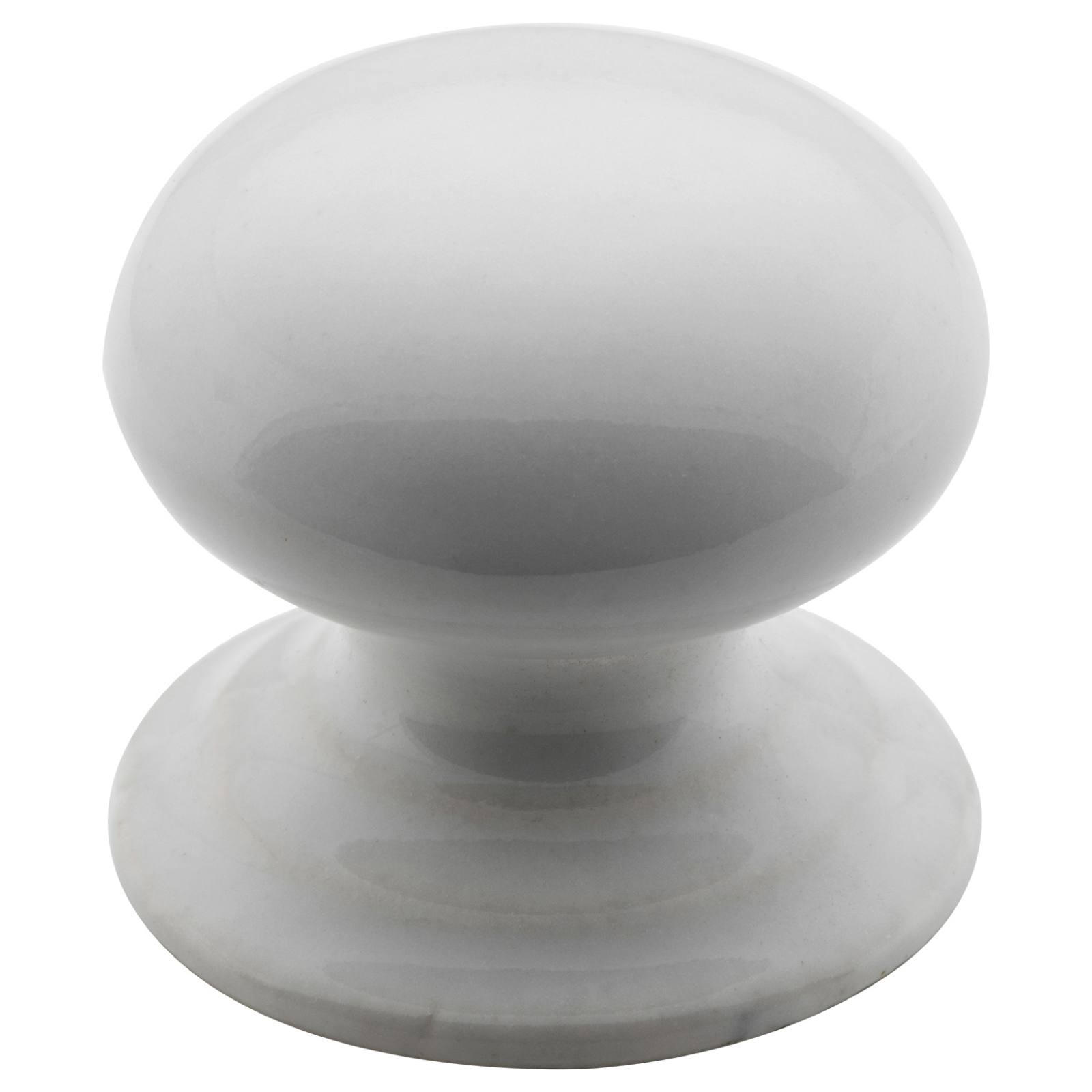 3.8cm Porcelain Cup. Knob w/Bevelled Backplate, WH
