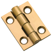 2.5x2.2cm Fixed Pin Cabinet Hinge, Polished Brass
