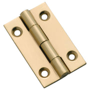 3.8x2.2cm Fixed Pin Cabinet Hinge, Polished Brass
