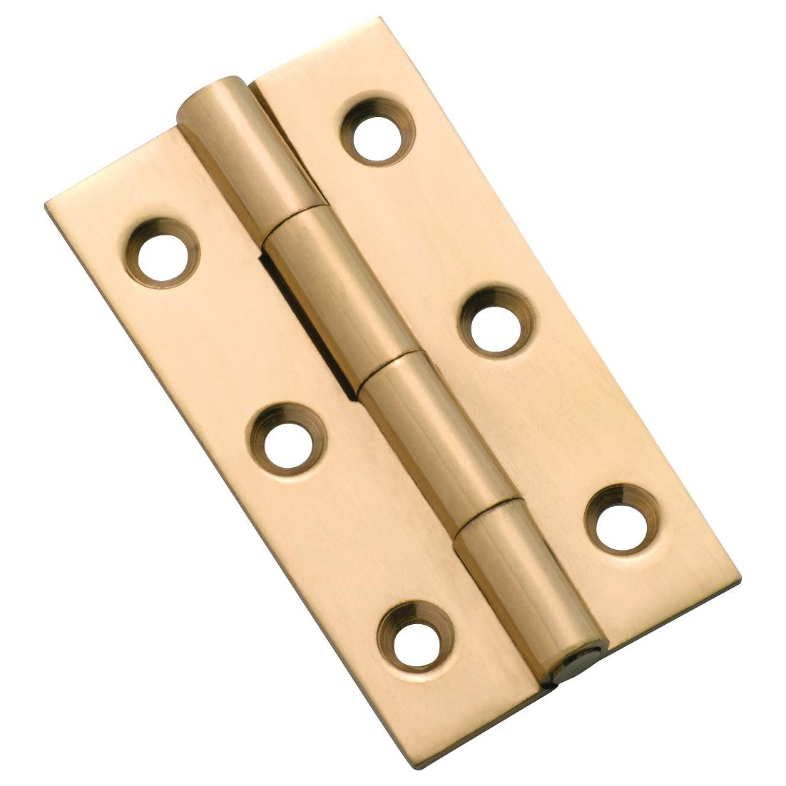 5x2.8cm Fixed Pin Cabinet Hinge, Polished Brass