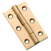 5x2.8cm Fixed Pin Cabinet Hinge, Polished Brass