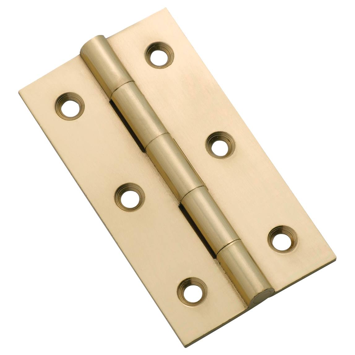 6.3x3.5cm Fixed Pin Cabinet Hinge, Polished Brass
