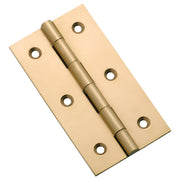 7.6x4.1cm Fixed Pin Cabinet Hinge, Polished Brass