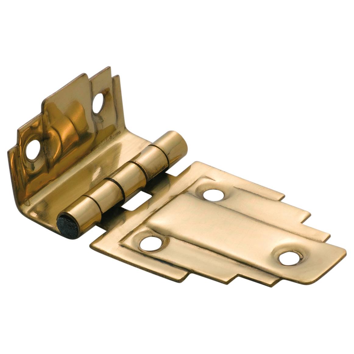 Stepped Offset Cabinet Hinge, Polished Brass
