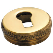 1.9cm Round Insert Cupboard Escutcheon, Pol Brass