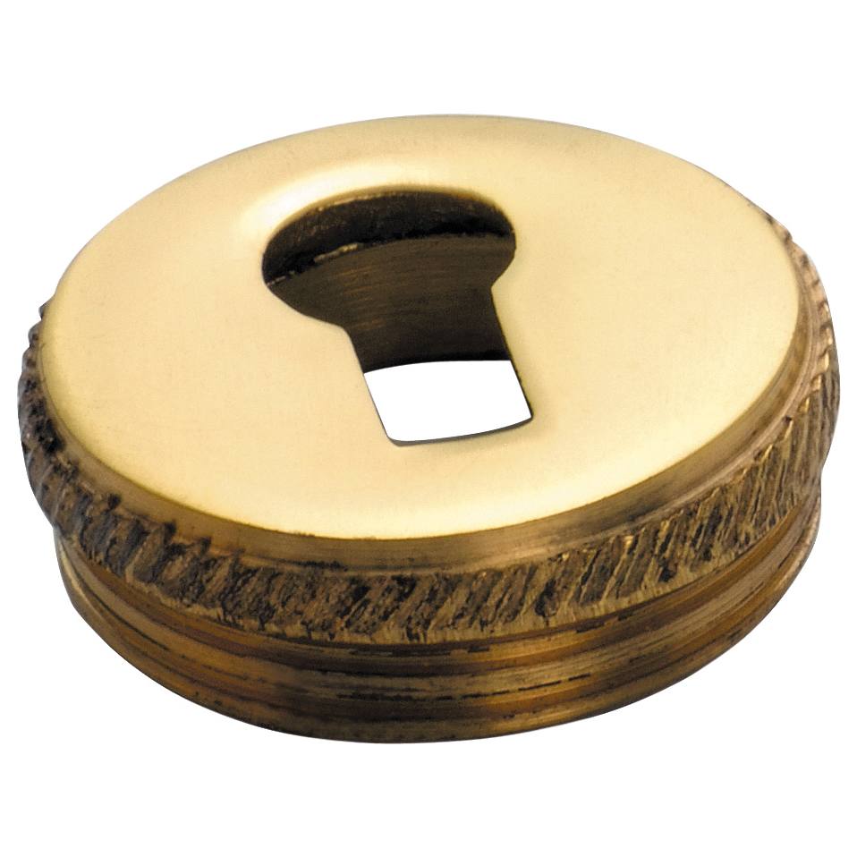 1.9cm Round Insert Cupboard Escutcheon, Pol Brass