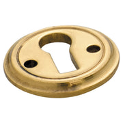 Round Cast Cupboard Escutcheon, Polished Brass