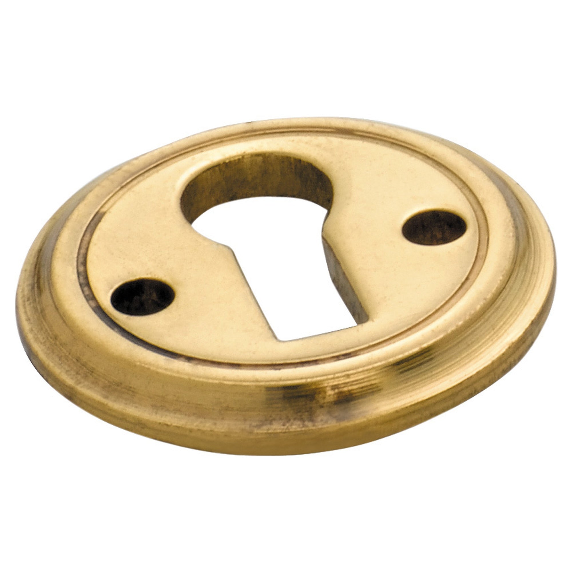Round Cast Cupboard Escutcheon, Polished Brass
