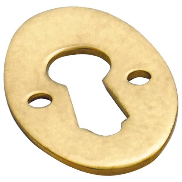 Oval Cupboard/Drawer Escutcheon, Polished Brass
