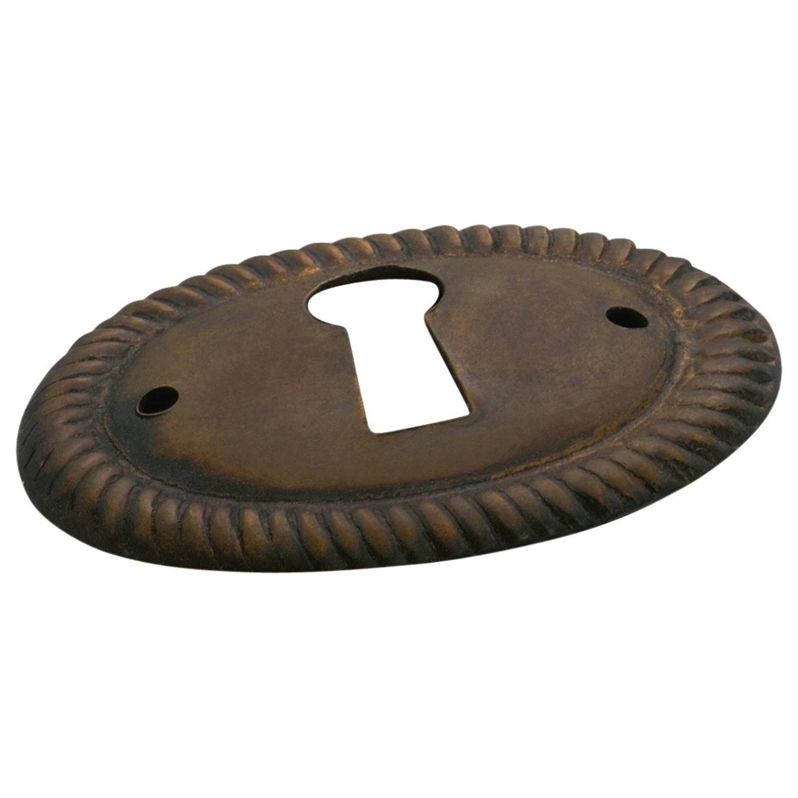 Decorative Cupboard Escutcheon, Antique Brass