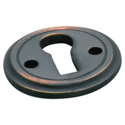 Round Cast Cupboard Escutcheon, Antique Copper