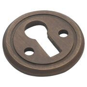 Cupboard Escutcheon Rnd AB, Antique Brass