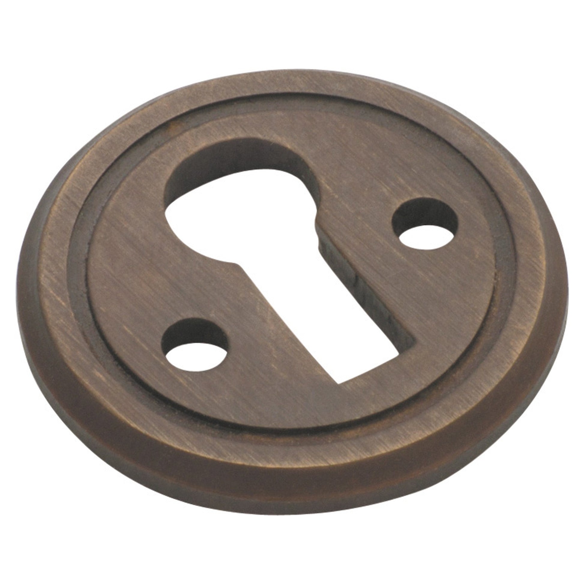 Cupboard Escutcheon Rnd AB, Antique Brass