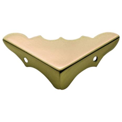 Medium Box Corner Cap, Polished Brass