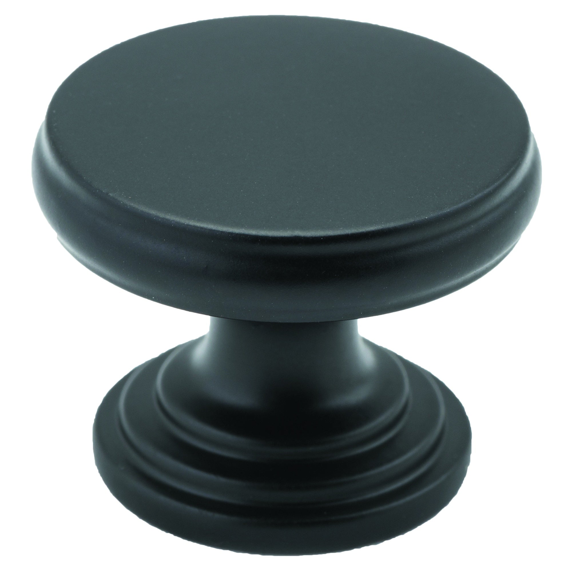 Cupboard Knob Flat Matt Black, Matte Black