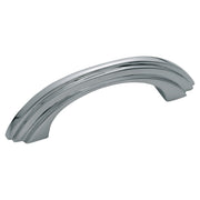 Cabinet Pull Handle Deco Stepped Plated, Chrome