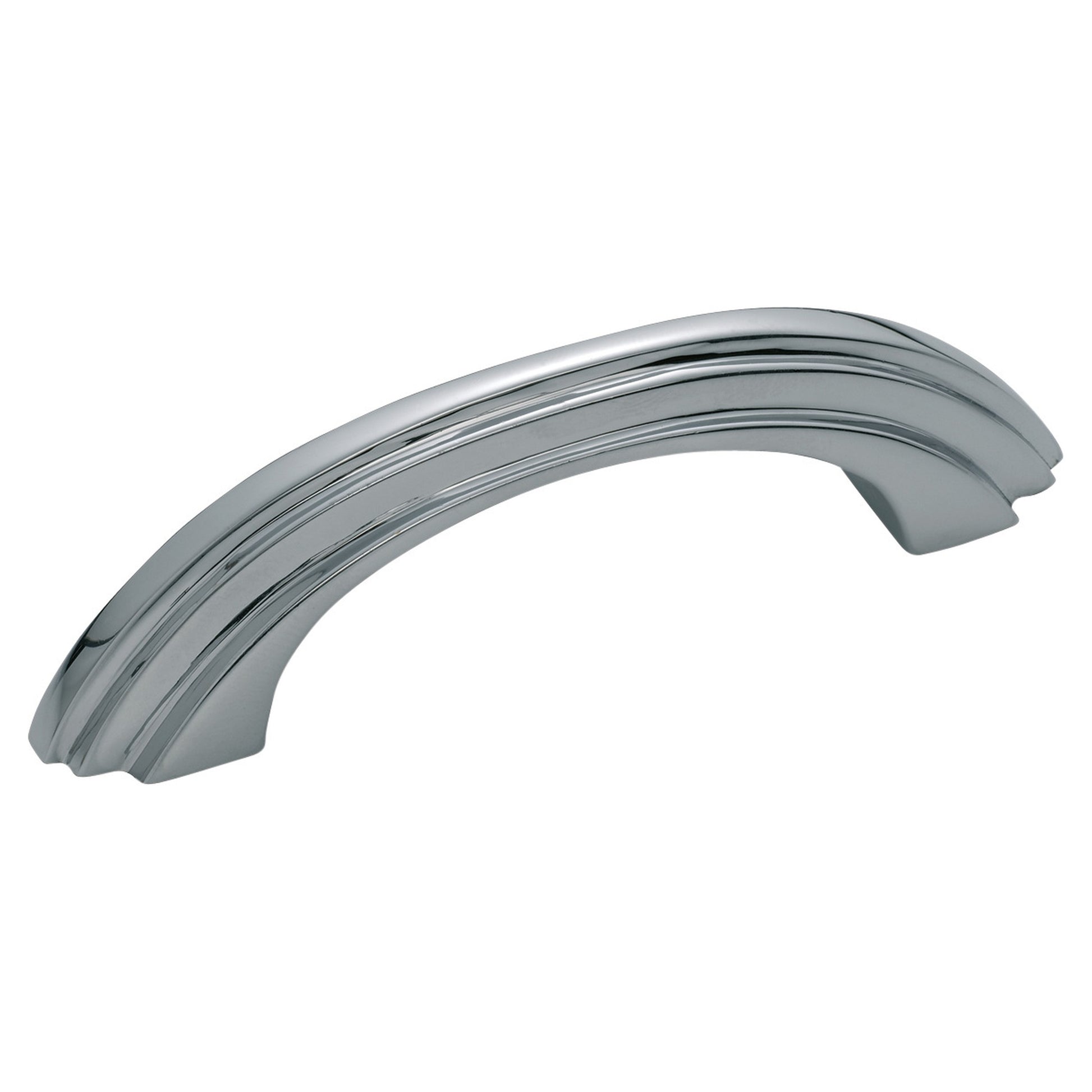 Cabinet Pull Handle Deco Stepped Plated, Chrome