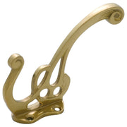 Fancy Hat & Coat Hook, Polished Brass