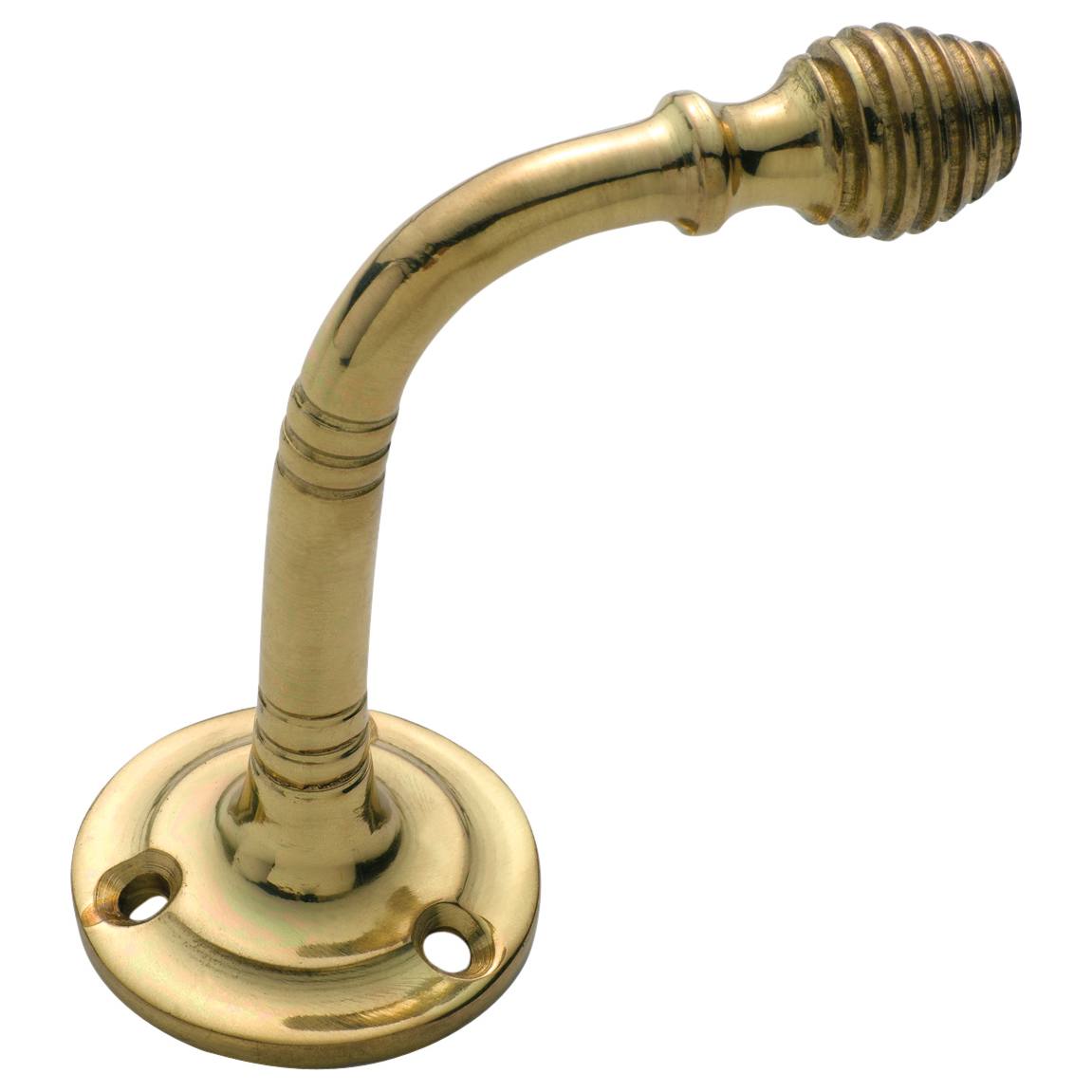 Reeded Tie Back Hook, Polished Brass