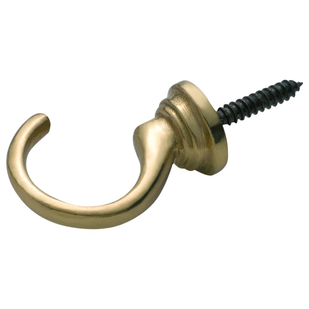 Small Cup Hook, Polished Brass