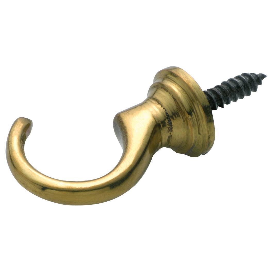Large Cup Hook, Polished Brass