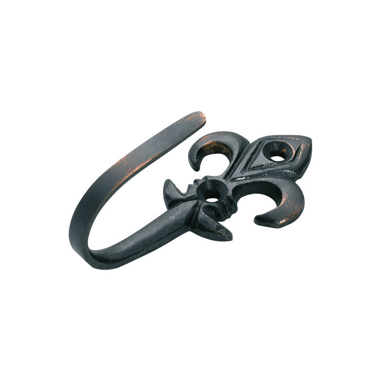 Fleur De Lys Tassle Hook, Antique Copper