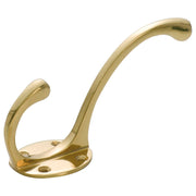 12.5cm Plain Hat & Coat Hook, Polished Brass