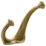 Chunky Decorative Hat & Coat Hook, Polished Brass