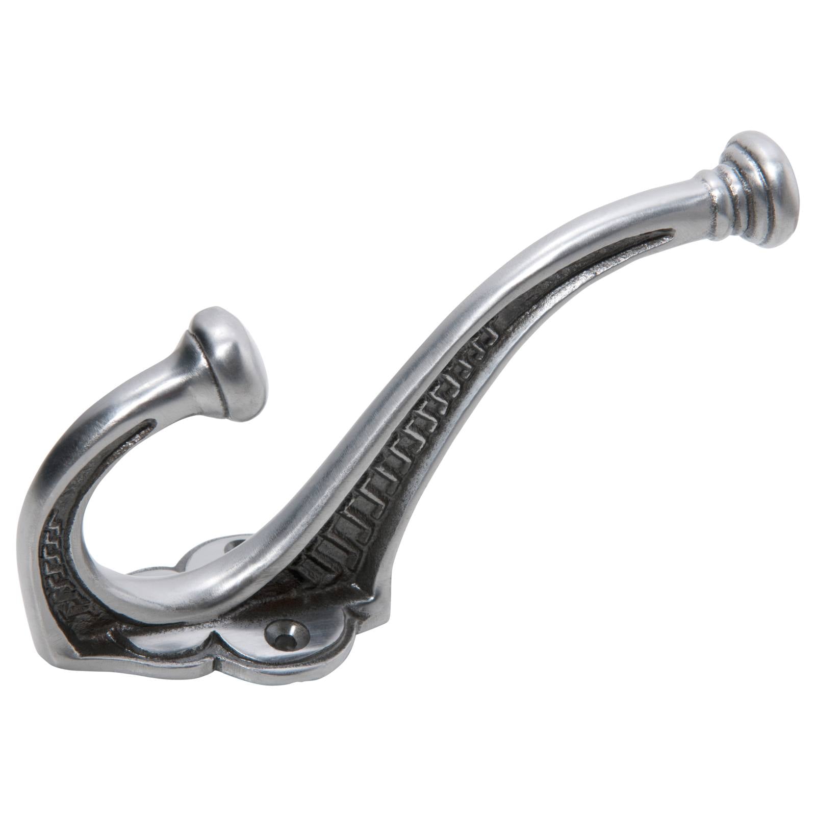 Chunky Decorative Hat & Coat Hook, Polished Metal
