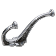 Chunky Decorative Hat & Coat Hook, Polished Metal