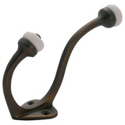 Porcelain Tip Hat & Coat Hook, Atq Brass/White