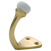 Porcelain Tip Robe Hook, Polished Brass/White