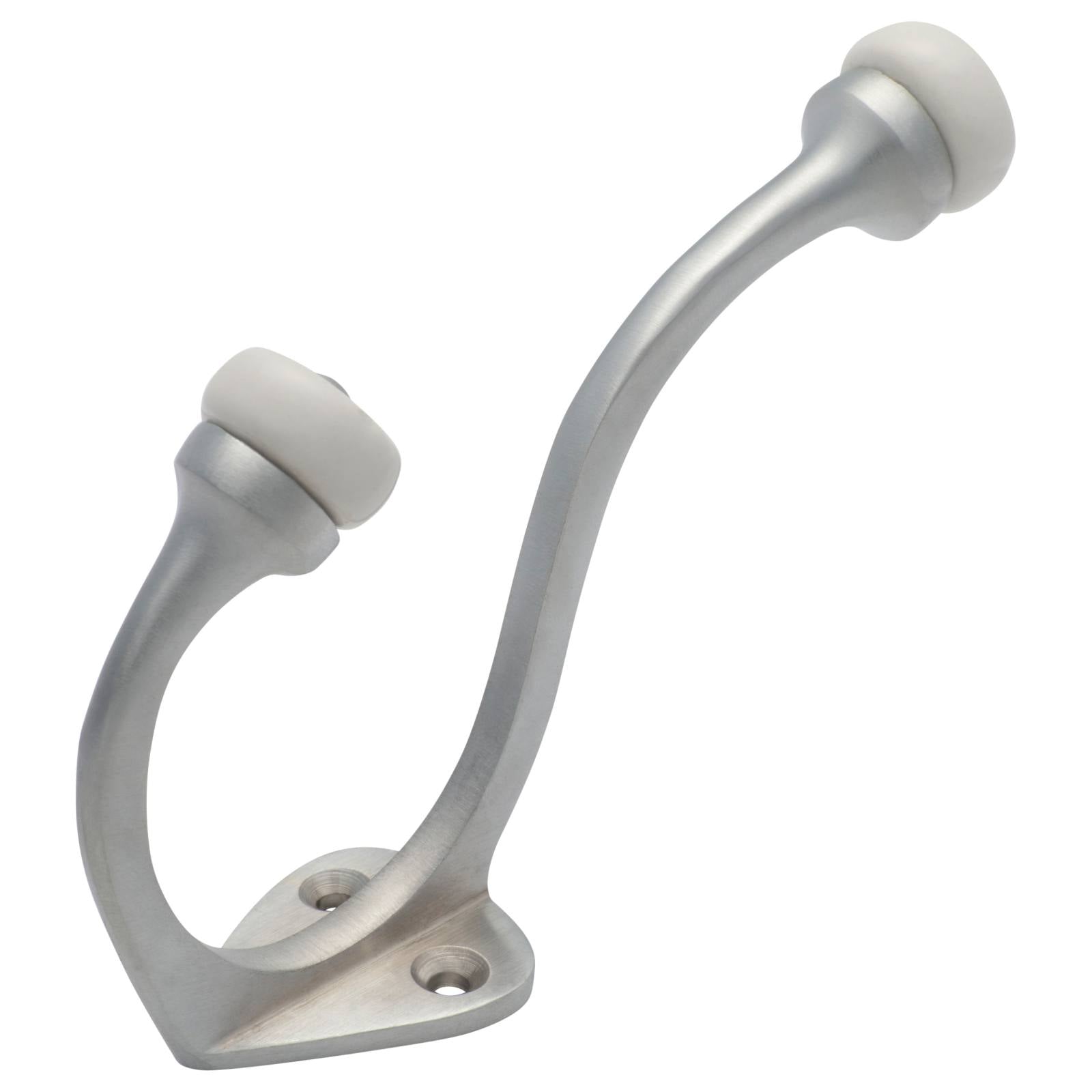 Porcelain Tip Hat & Coat Hook, Sat Chrome/White