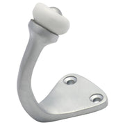 Porcelain Tip Robe Hook, Satin Chrome/White