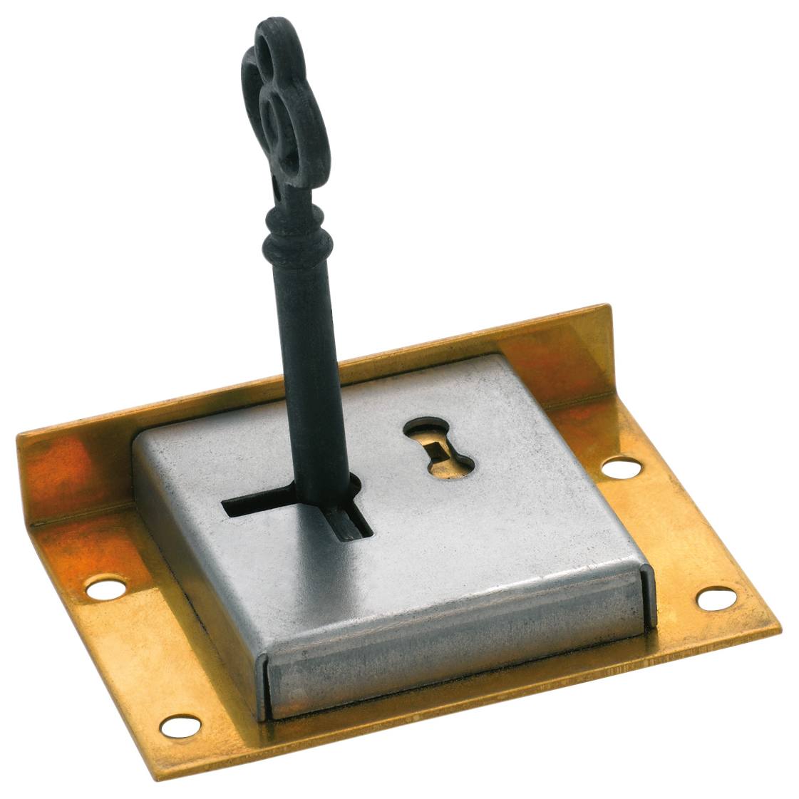 6.3x4.8cm Drawer/Till Lock, Brass