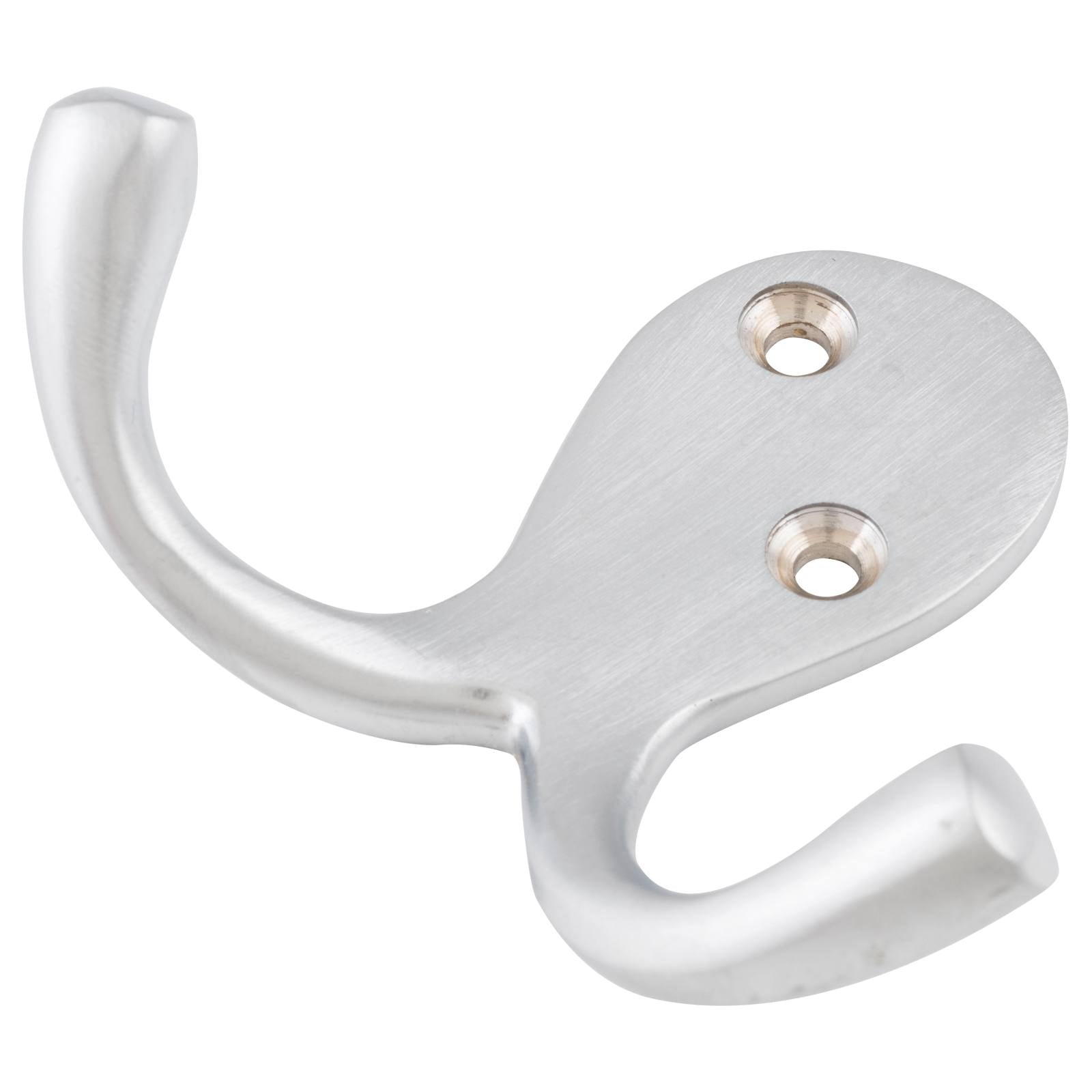 Plain Double Robe Hook, Satin Chrome