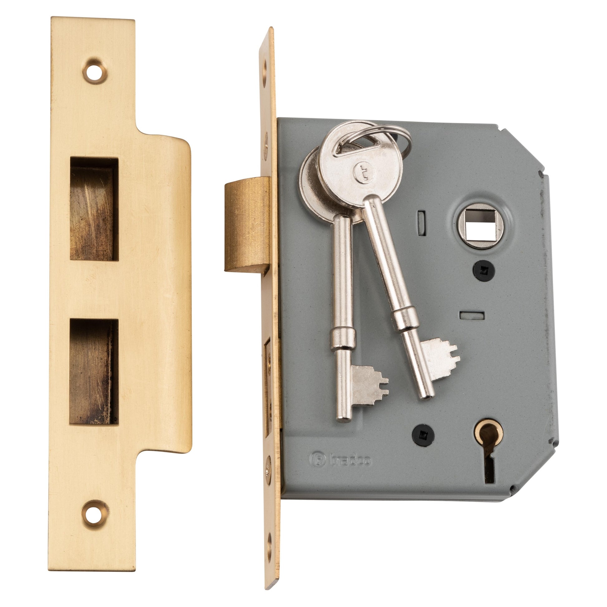 Mortice Lock 5 Lever SB CTC57mm Backset 57mm, Satin Brass