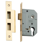Mortice Lock Euro SB CTC47.5mm Backset 46mm, Satin Brass