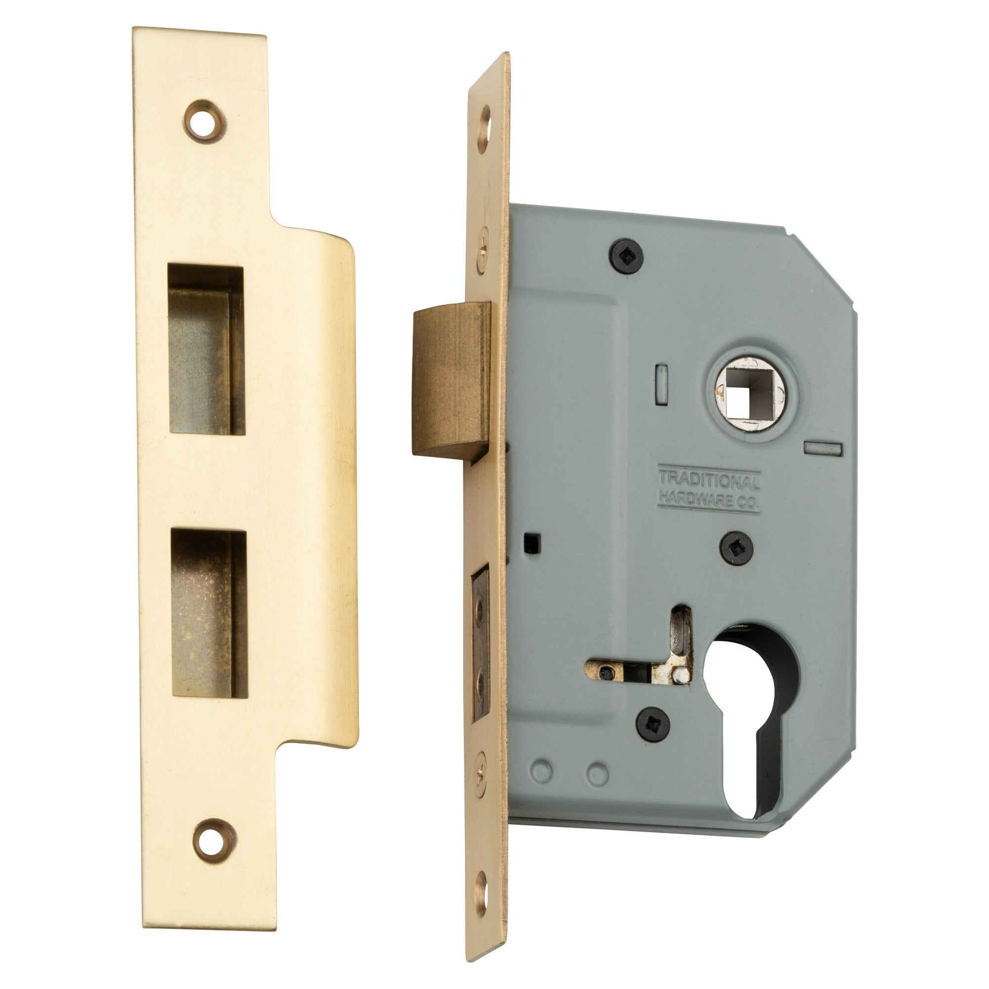 Mortice Lock Euro SB CTC47.5mm Backset 46mm, Satin Brass